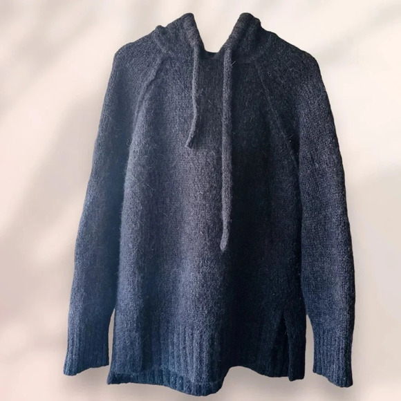 Sweaty Betty Brushed Boucle Knit Hoodie Navy Size 6 - Picture 2 of 9